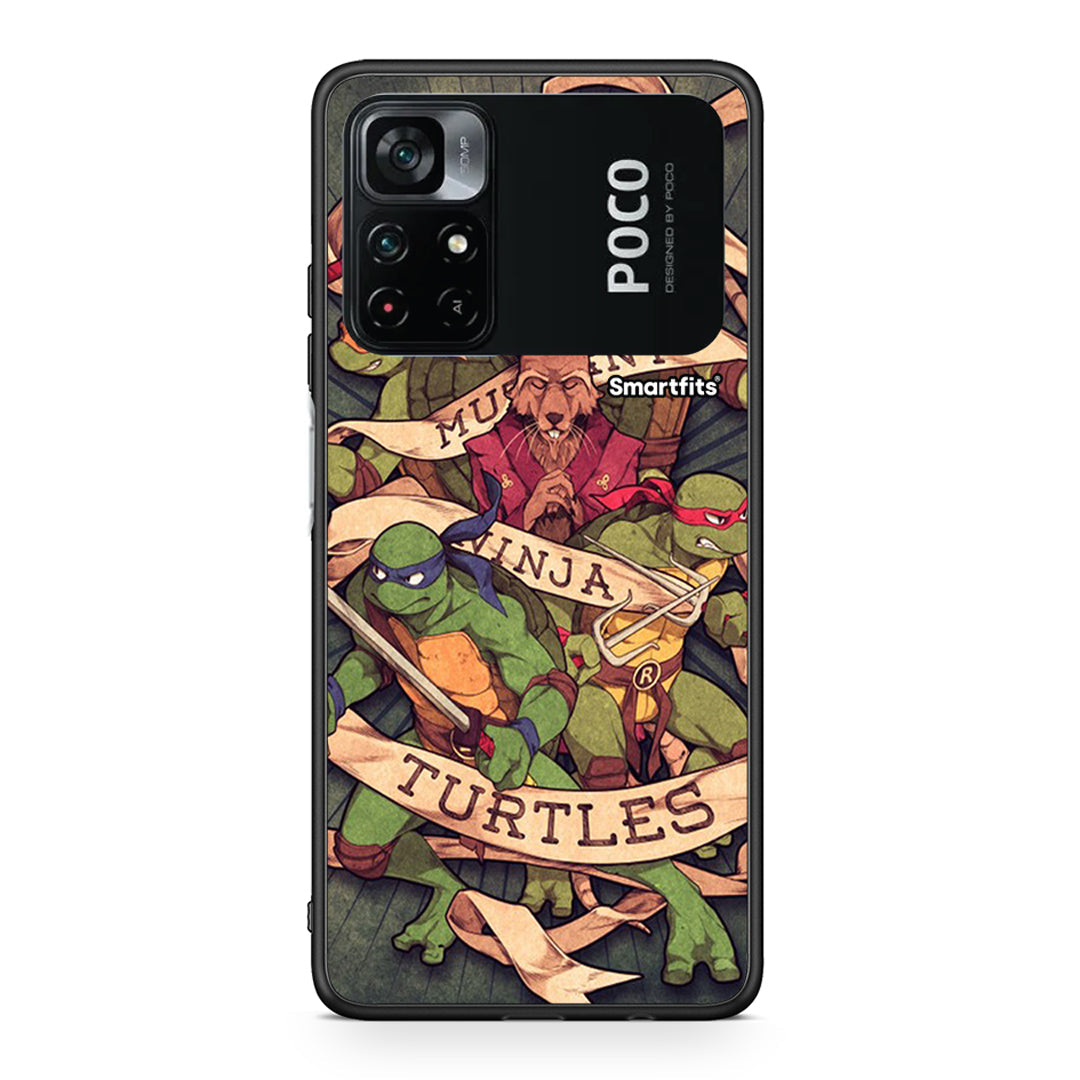 Xiaomi Poco M4 Pro 4G Ninja Turtles θήκη από τη Smartfits με σχέδιο στο πίσω μέρος και μαύρο περίβλημα | Smartphone case with colorful back and black bezels by Smartfits
