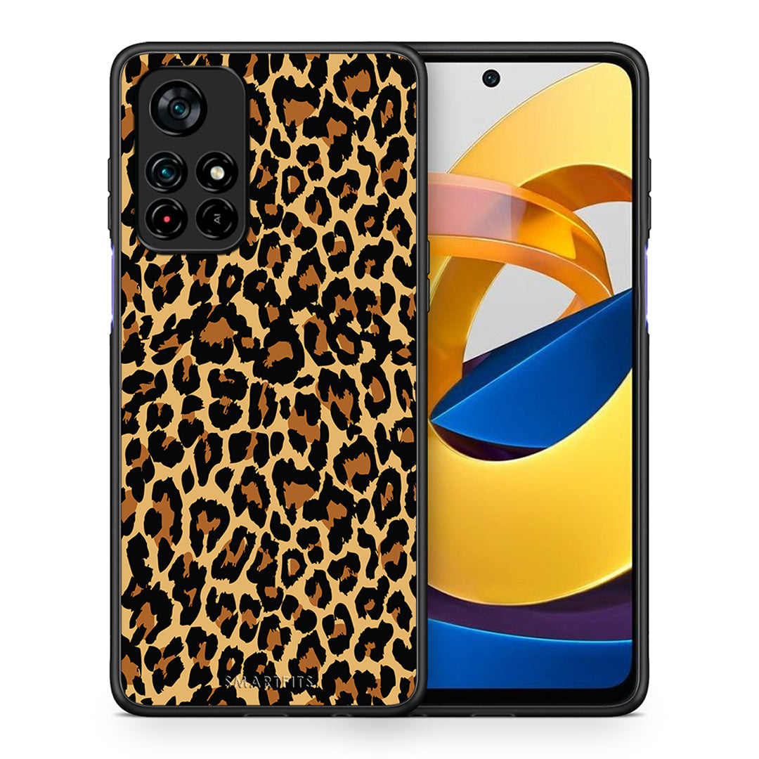 Θήκη Xiaomi Poco M4 Pro 5G Leopard Animal από τη Smartfits με σχέδιο στο πίσω μέρος και μαύρο περίβλημα | Xiaomi Poco M4 Pro 5G Leopard Animal case with colorful back and black bezels