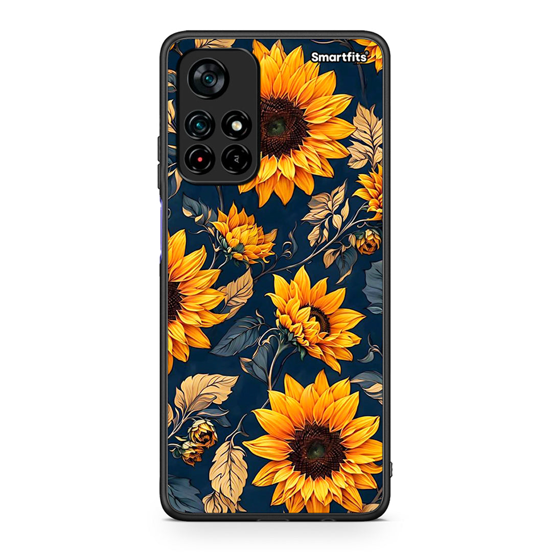 Xiaomi Poco M4 Pro 5G Autumn Sunflowers θήκη από τη Smartfits με σχέδιο στο πίσω μέρος και μαύρο περίβλημα | Smartphone case with colorful back and black bezels by Smartfits