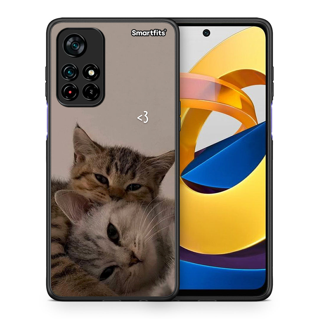 Θήκη Xiaomi Poco M4 Pro 5G Cats In Love από τη Smartfits με σχέδιο στο πίσω μέρος και μαύρο περίβλημα | Xiaomi Poco M4 Pro 5G Cats In Love case with colorful back and black bezels