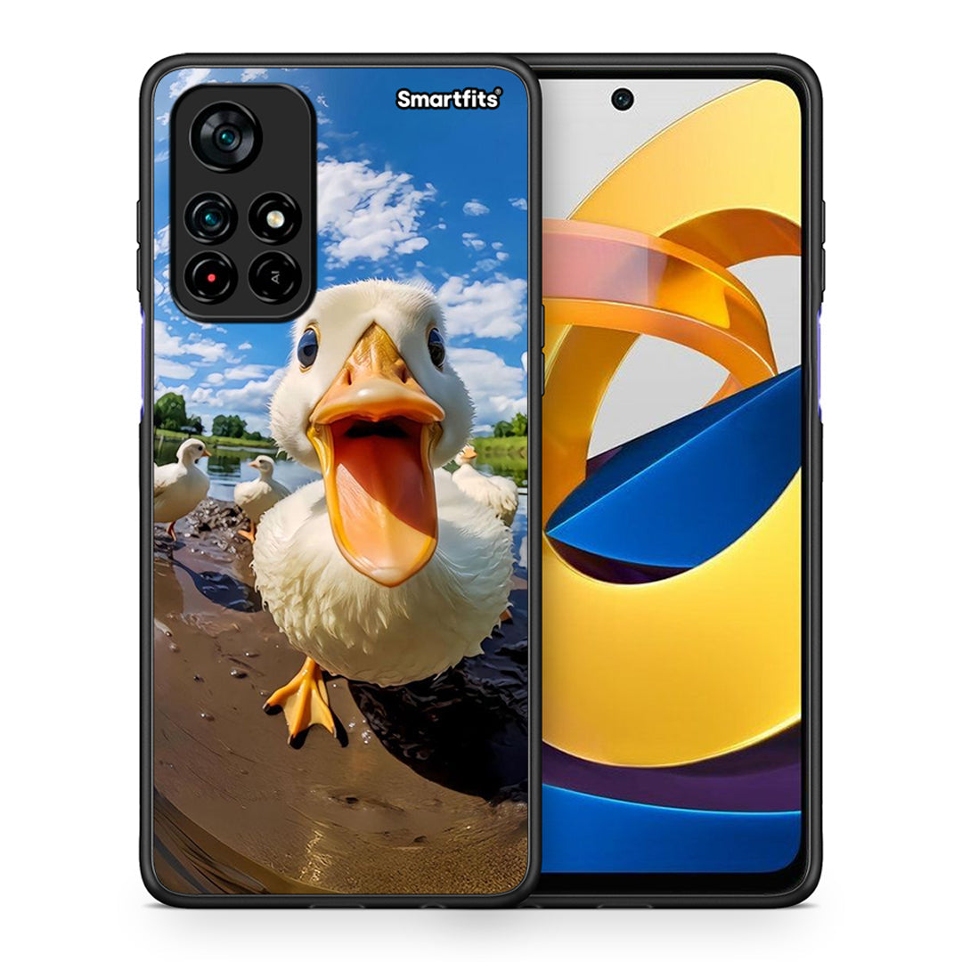 Θήκη Xiaomi Poco M4 Pro 5G Duck Face από τη Smartfits με σχέδιο στο πίσω μέρος και μαύρο περίβλημα | Xiaomi Poco M4 Pro 5G Duck Face case with colorful back and black bezels