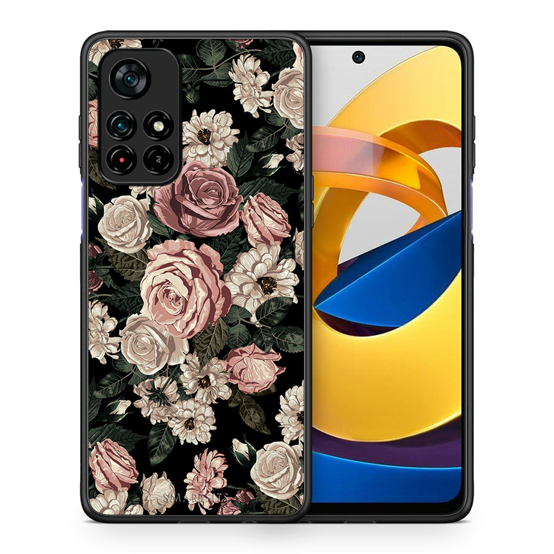 Θήκη Xiaomi Poco M4 Pro 5G Wild Roses Flower από τη Smartfits με σχέδιο στο πίσω μέρος και μαύρο περίβλημα | Xiaomi Poco M4 Pro 5G Wild Roses Flower case with colorful back and black bezels