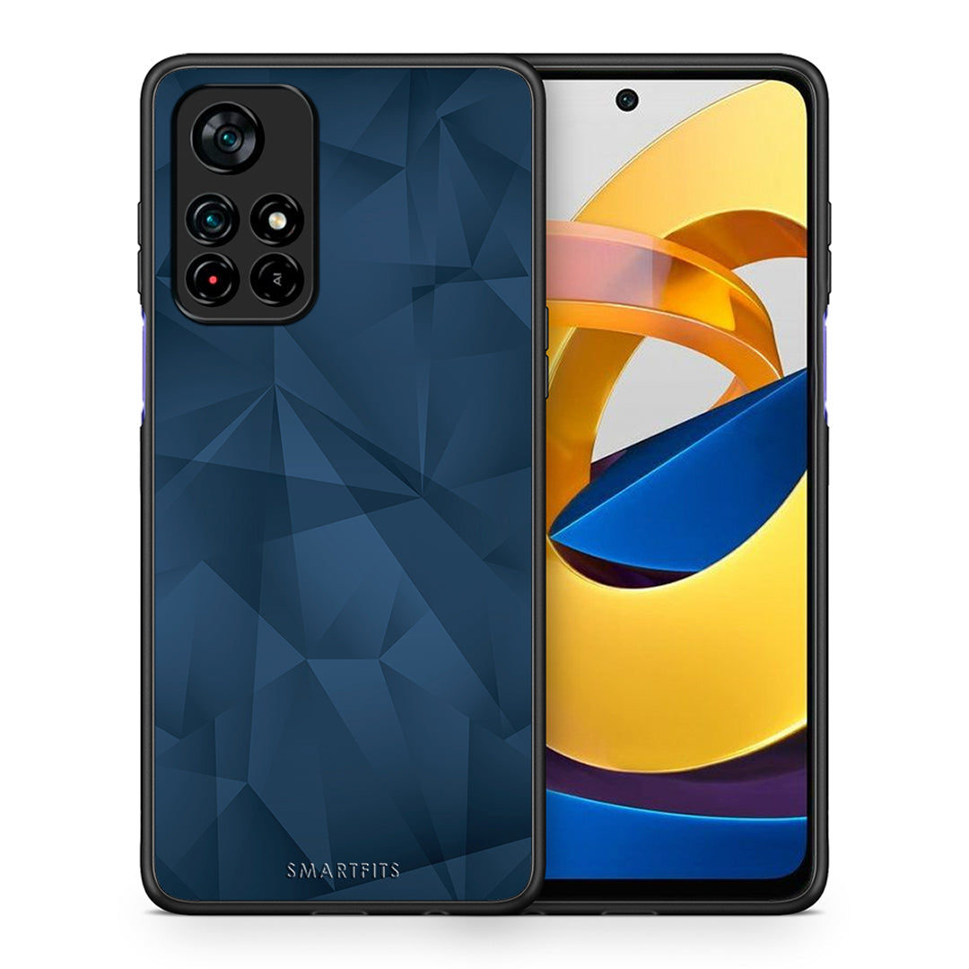 Θήκη Xiaomi Poco M4 Pro 5G Blue Abstract Geometric από τη Smartfits με σχέδιο στο πίσω μέρος και μαύρο περίβλημα | Xiaomi Poco M4 Pro 5G Blue Abstract Geometric case with colorful back and black bezels