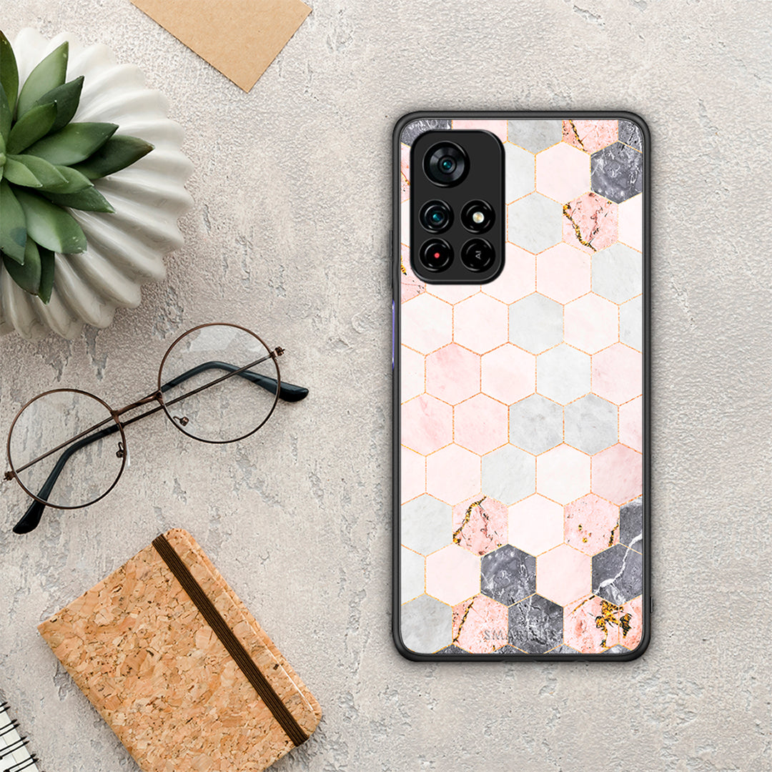 Marble Hexagon Pink - Xiaomi Poco M4 Pro 5G θήκη
