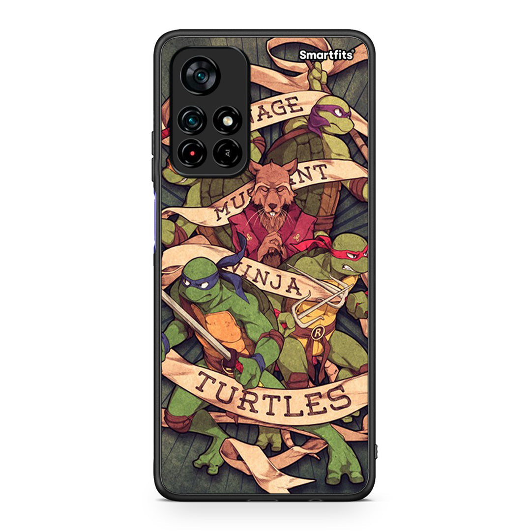 Xiaomi Poco M4 Pro 5G Ninja Turtles θήκη από τη Smartfits με σχέδιο στο πίσω μέρος και μαύρο περίβλημα | Smartphone case with colorful back and black bezels by Smartfits