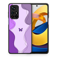 Thumbnail for Θήκη Αγίου Βαλεντίνου Xiaomi Poco M4 Pro 5G Purple Mariposa από τη Smartfits με σχέδιο στο πίσω μέρος και μαύρο περίβλημα | Xiaomi Poco M4 Pro 5G Purple Mariposa case with colorful back and black bezels