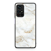 Thumbnail for Xiaomi Poco M4 Pro 5G White Gold Marble θήκη από τη Smartfits με σχέδιο στο πίσω μέρος και μαύρο περίβλημα | Smartphone case with colorful back and black bezels by Smartfits