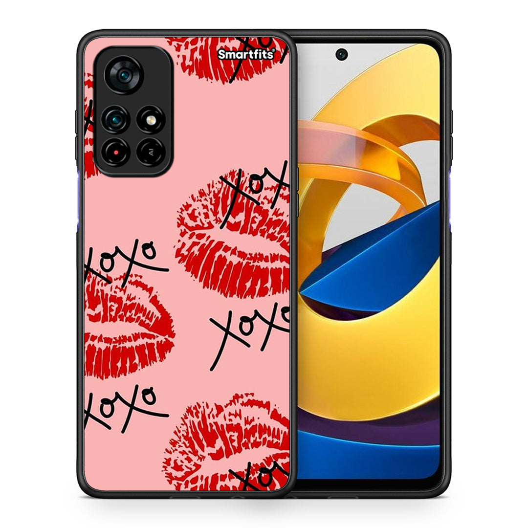Θήκη Xiaomi Poco M4 Pro 5G XOXO Lips από τη Smartfits με σχέδιο στο πίσω μέρος και μαύρο περίβλημα | Xiaomi Poco M4 Pro 5G XOXO Lips case with colorful back and black bezels