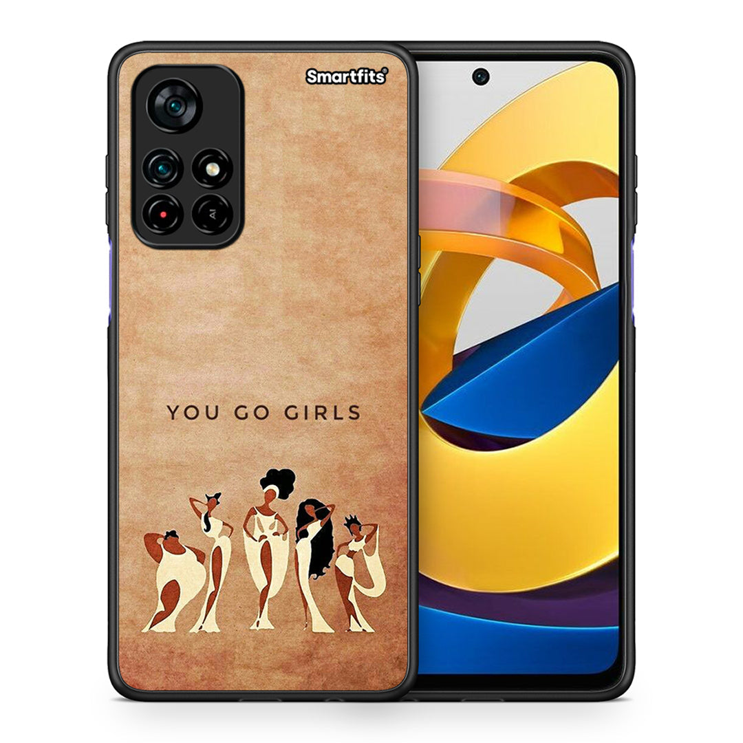 Θήκη Xiaomi Poco M4 Pro 5G You Go Girl από τη Smartfits με σχέδιο στο πίσω μέρος και μαύρο περίβλημα | Xiaomi Poco M4 Pro 5G You Go Girl case with colorful back and black bezels