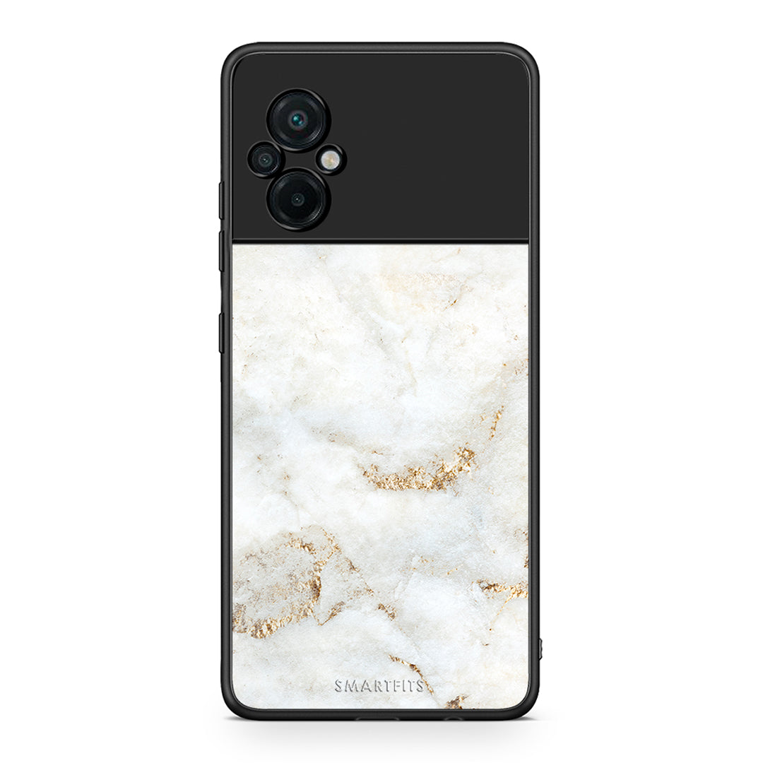 Xiaomi Poco M5 / Redmi Note 11E White Gold Marble θήκη από τη Smartfits με σχέδιο στο πίσω μέρος και μαύρο περίβλημα | Smartphone case with colorful back and black bezels by Smartfits