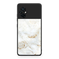 Thumbnail for Xiaomi Poco M5 / Redmi Note 11E White Gold Marble θήκη από τη Smartfits με σχέδιο στο πίσω μέρος και μαύρο περίβλημα | Smartphone case with colorful back and black bezels by Smartfits