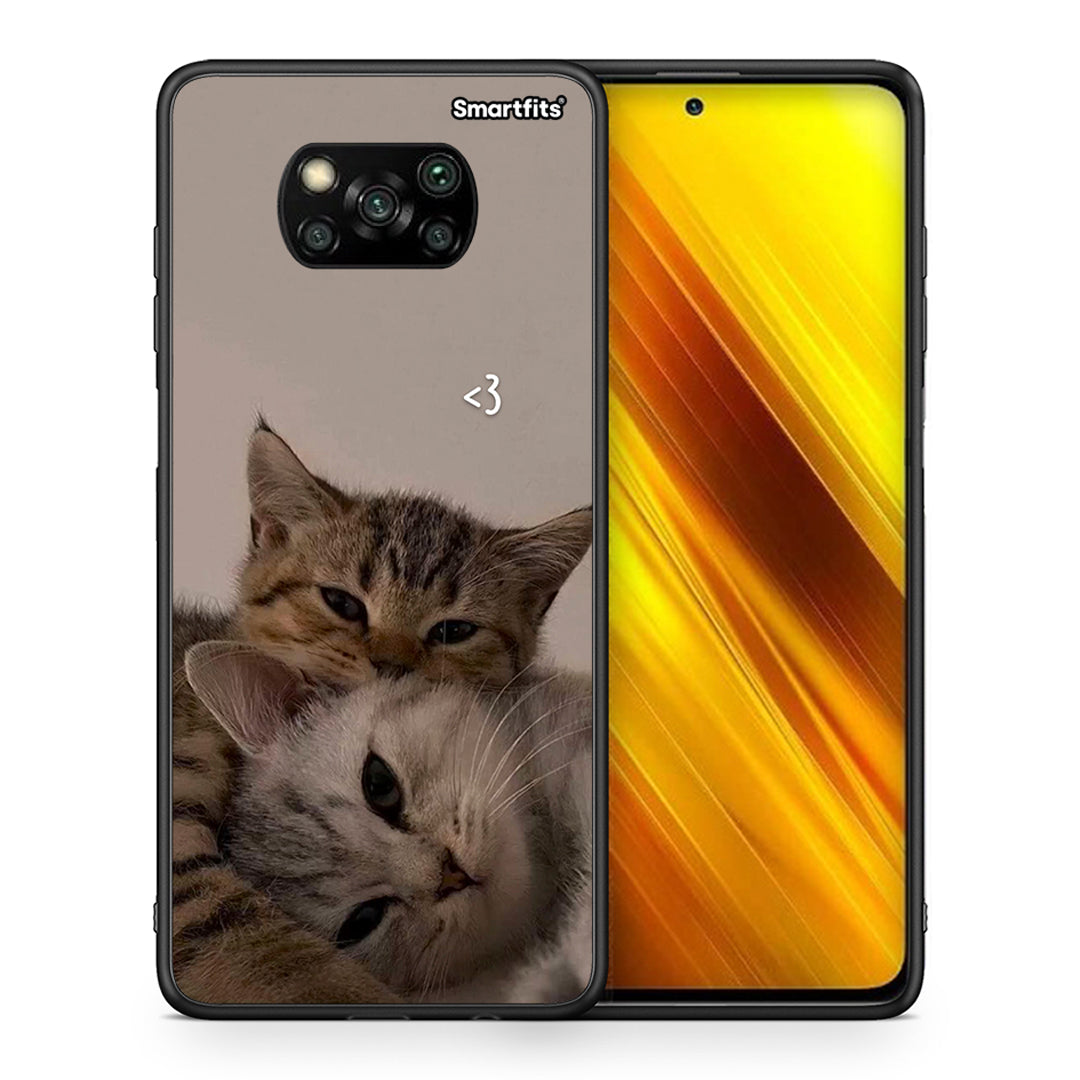 Θήκη Xiaomi Poco X3 Cats In Love από τη Smartfits με σχέδιο στο πίσω μέρος και μαύρο περίβλημα | Xiaomi Poco X3 Cats In Love case with colorful back and black bezels