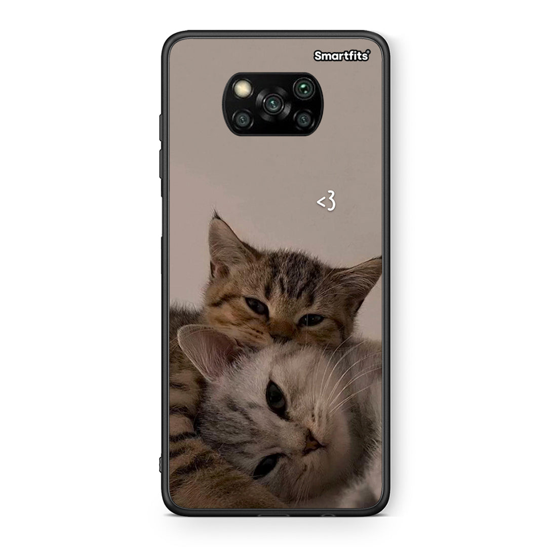 Θήκη Xiaomi Poco X3 Cats In Love από τη Smartfits με σχέδιο στο πίσω μέρος και μαύρο περίβλημα | Xiaomi Poco X3 Cats In Love case with colorful back and black bezels