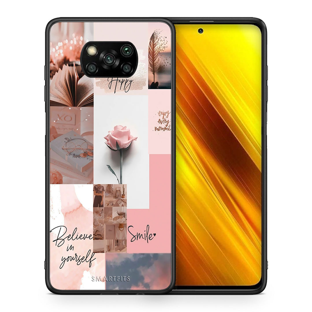 Θήκη Xiaomi Poco X3 Aesthetic Collage από τη Smartfits με σχέδιο στο πίσω μέρος και μαύρο περίβλημα | Xiaomi Poco X3 Aesthetic Collage case with colorful back and black bezels