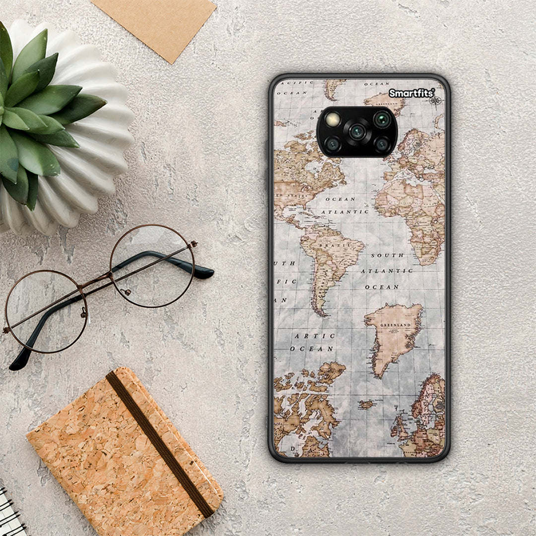World Map - Xiaomi Poco X3 / X3 Pro / X3 NFC θήκη