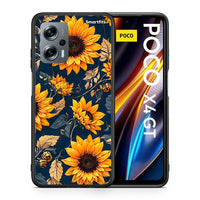 Thumbnail for Θήκη Xiaomi Poco X4 GT Autumn Sunflowers από τη Smartfits με σχέδιο στο πίσω μέρος και μαύρο περίβλημα | Xiaomi Poco X4 GT Autumn Sunflowers case with colorful back and black bezels