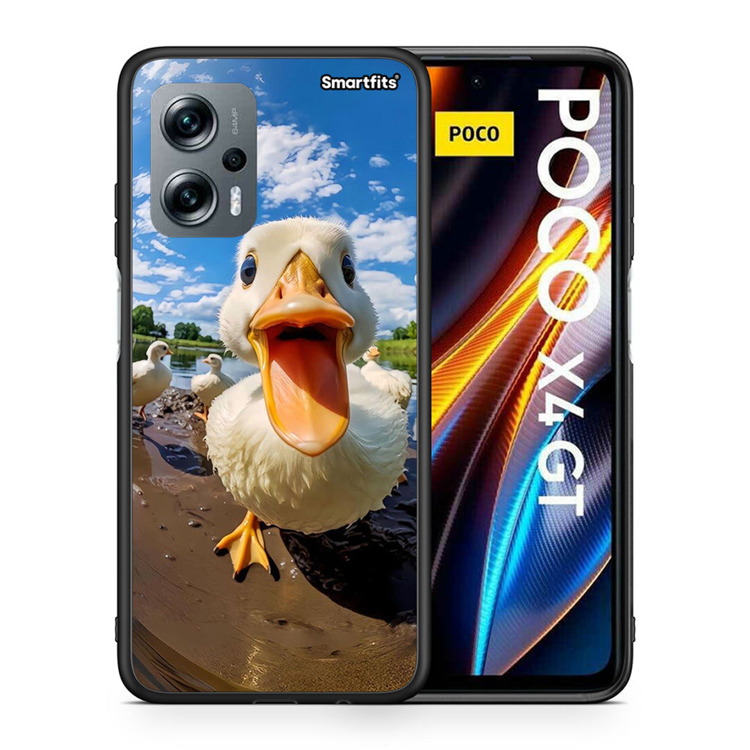 Θήκη Xiaomi Poco X4 GT Duck Face από τη Smartfits με σχέδιο στο πίσω μέρος και μαύρο περίβλημα | Xiaomi Poco X4 GT Duck Face case with colorful back and black bezels
