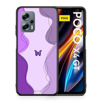 Thumbnail for Θήκη Αγίου Βαλεντίνου Xiaomi Poco X4 GT Purple Mariposa από τη Smartfits με σχέδιο στο πίσω μέρος και μαύρο περίβλημα | Xiaomi Poco X4 GT Purple Mariposa case with colorful back and black bezels