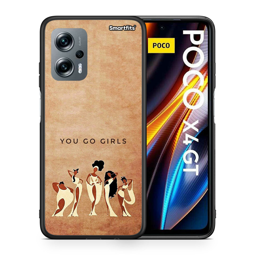 Θήκη Xiaomi Poco X4 GT You Go Girl από τη Smartfits με σχέδιο στο πίσω μέρος και μαύρο περίβλημα | Xiaomi Poco X4 GT You Go Girl case with colorful back and black bezels