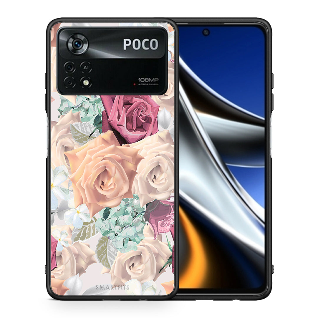 Θήκη Xiaomi Poco X4 Pro 5G Bouquet Floral από τη Smartfits με σχέδιο στο πίσω μέρος και μαύρο περίβλημα | Xiaomi Poco X4 Pro 5G Bouquet Floral case with colorful back and black bezels