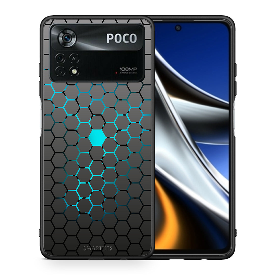 Θήκη Xiaomi Poco X4 Pro 5G Hexagonal Geometric από τη Smartfits με σχέδιο στο πίσω μέρος και μαύρο περίβλημα | Xiaomi Poco X4 Pro 5G Hexagonal Geometric case with colorful back and black bezels