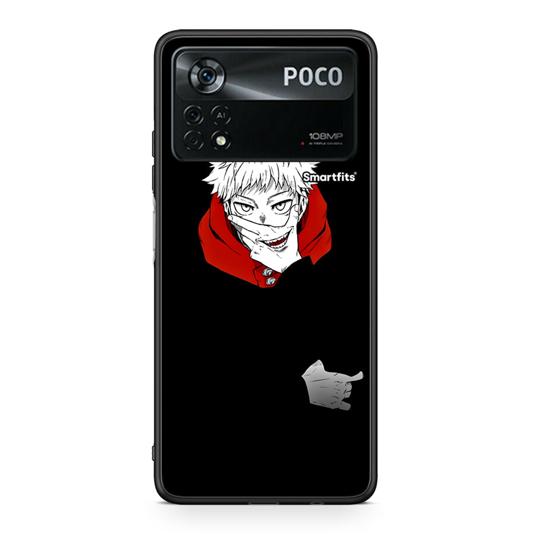 Xiaomi Poco X4 Pro 5G Itadori Anime θήκη από τη Smartfits με σχέδιο στο πίσω μέρος και μαύρο περίβλημα | Smartphone case with colorful back and black bezels by Smartfits