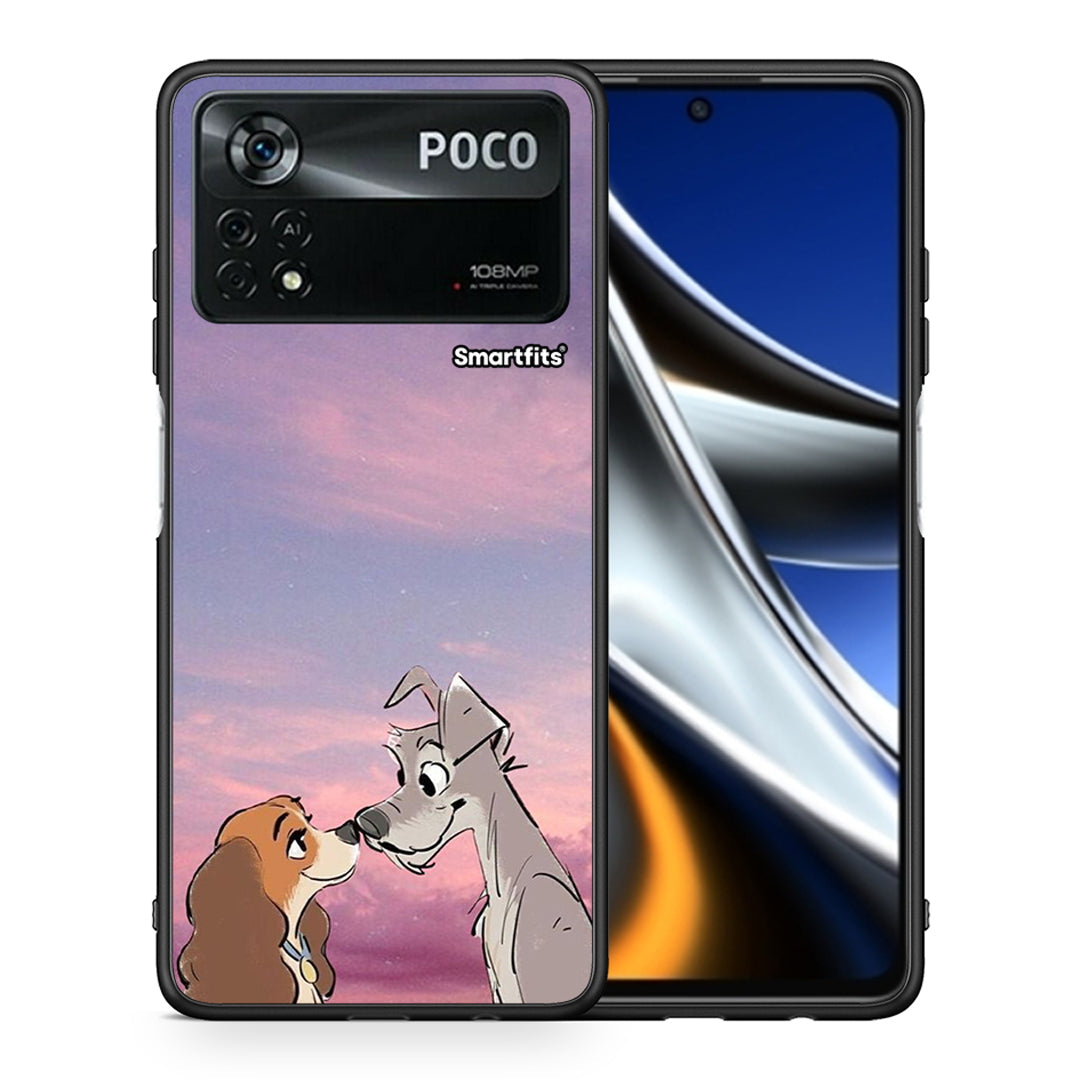 Θήκη Xiaomi Poco X4 Pro 5G Lady And Tramp από τη Smartfits με σχέδιο στο πίσω μέρος και μαύρο περίβλημα | Xiaomi Poco X4 Pro 5G Lady And Tramp case with colorful back and black bezels