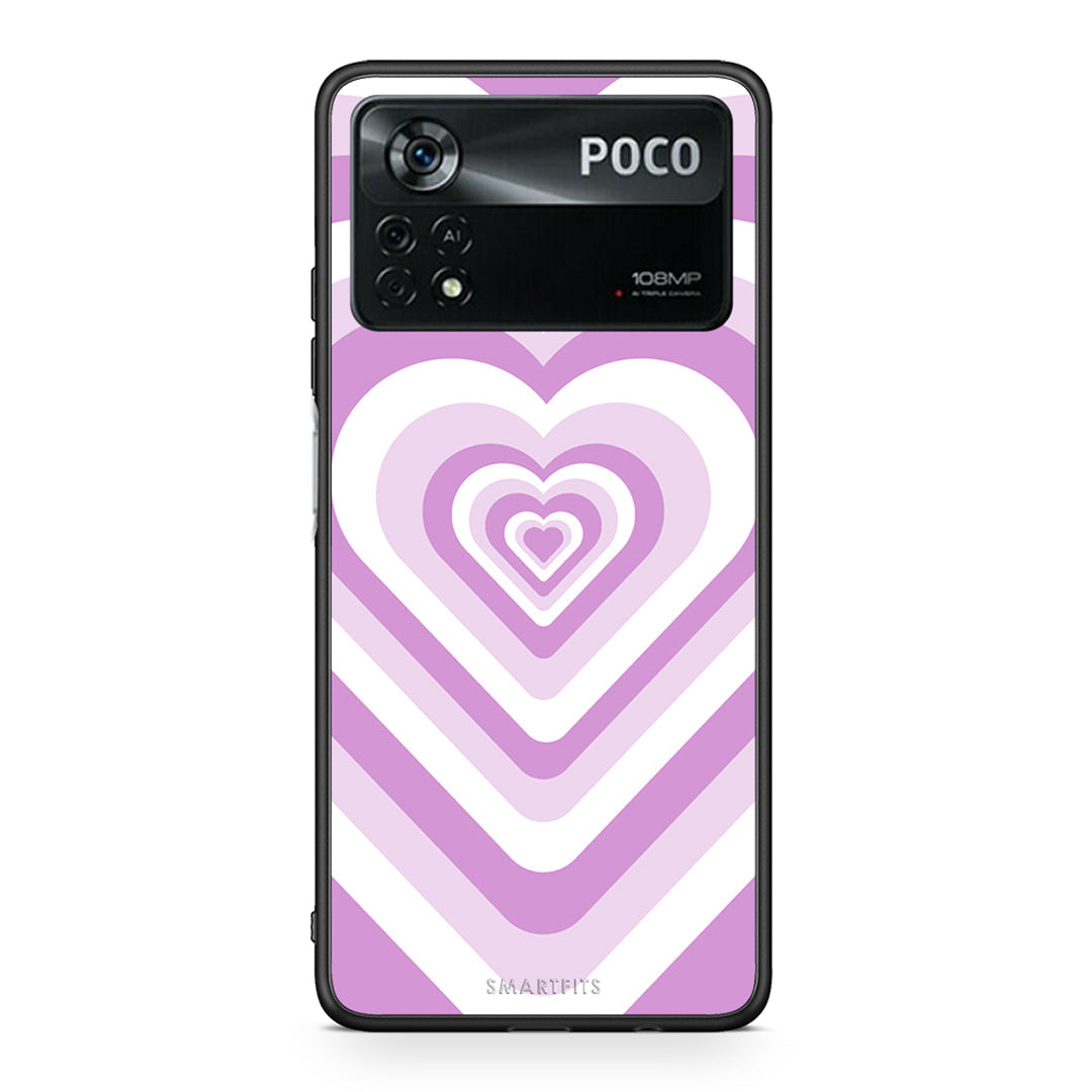 Xiaomi Poco X4 Pro 5G Lilac Hearts θήκη από τη Smartfits με σχέδιο στο πίσω μέρος και μαύρο περίβλημα | Smartphone case with colorful back and black bezels by Smartfits