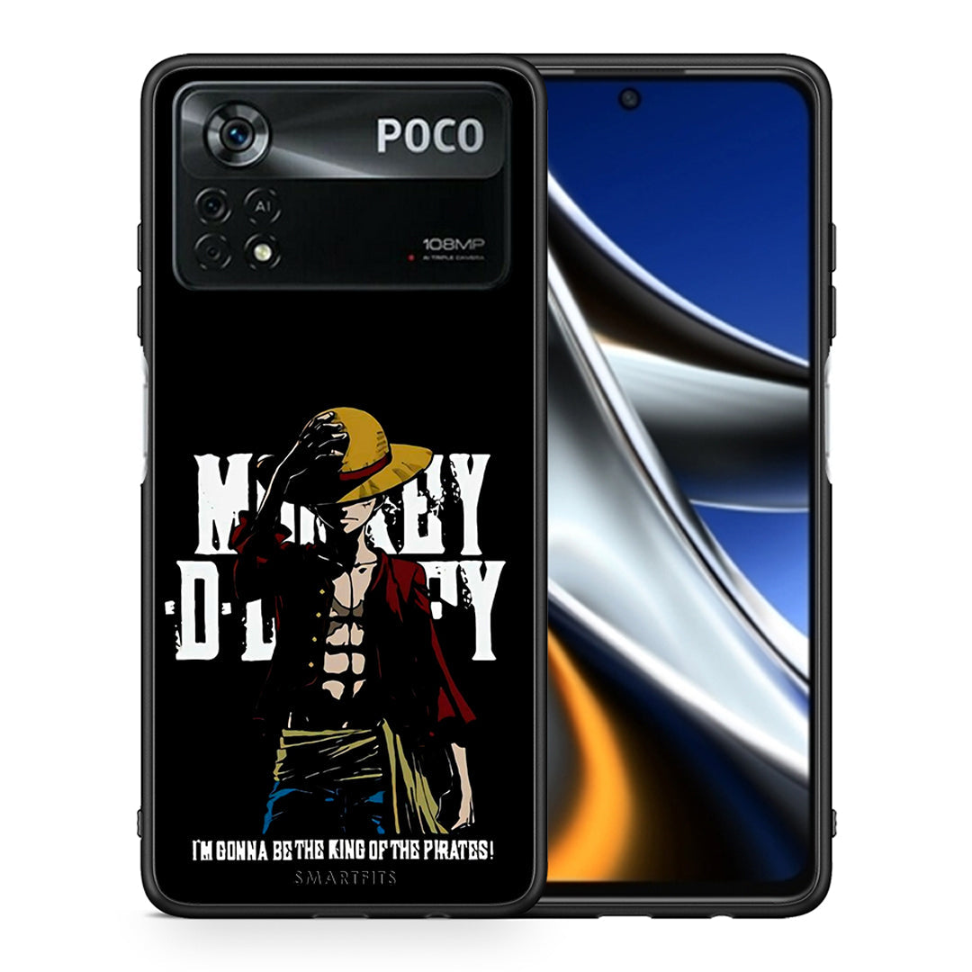 Θήκη Xiaomi Poco X4 Pro 5G Pirate King από τη Smartfits με σχέδιο στο πίσω μέρος και μαύρο περίβλημα | Xiaomi Poco X4 Pro 5G Pirate King case with colorful back and black bezels