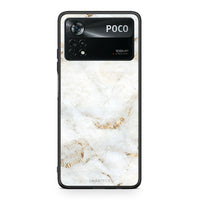Thumbnail for Xiaomi Poco X4 Pro 5G White Gold Marble θήκη από τη Smartfits με σχέδιο στο πίσω μέρος και μαύρο περίβλημα | Smartphone case with colorful back and black bezels by Smartfits