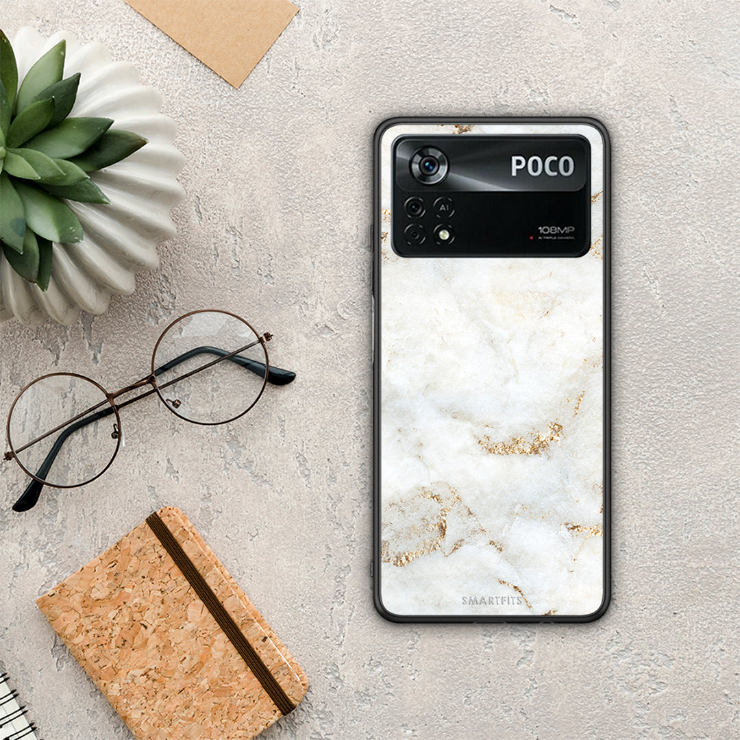 White Gold Marble - Xiaomi Poco X4 Pro 5G θήκη