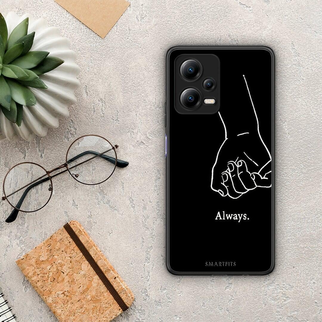 Θήκη Xiaomi Poco X5 5G Dual Always & Forever 1 από τη Smartfits με σχέδιο στο πίσω μέρος και μαύρο περίβλημα | Xiaomi Poco X5 5G Dual Always & Forever 1 Case with Colorful Back and Black Bezels