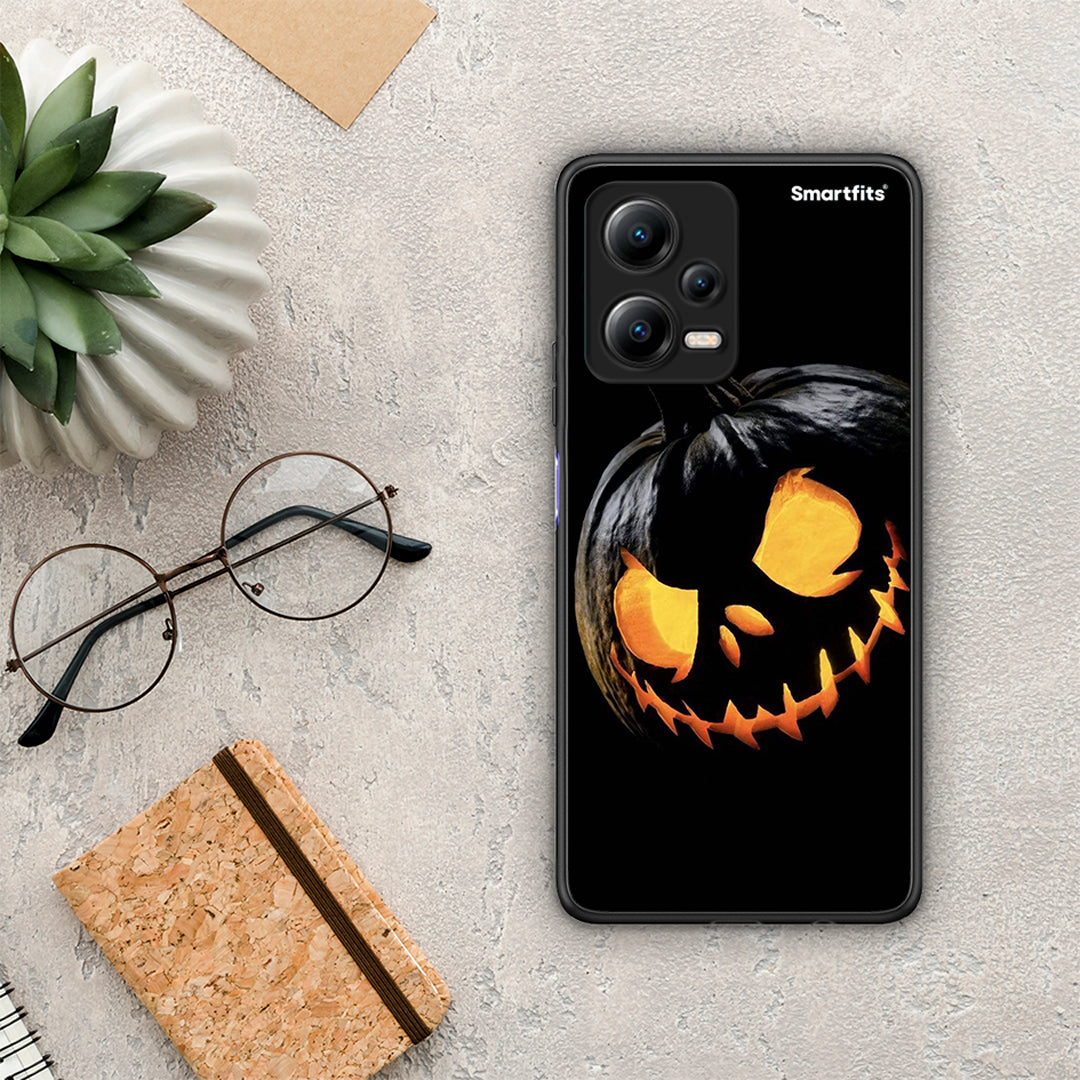 Θήκη Xiaomi Poco X5 5G Dual Halloween Scary Pumpkin από τη Smartfits με σχέδιο στο πίσω μέρος και μαύρο περίβλημα | Xiaomi Poco X5 5G Dual Halloween Scary Pumpkin Case with Colorful Back and Black Bezels