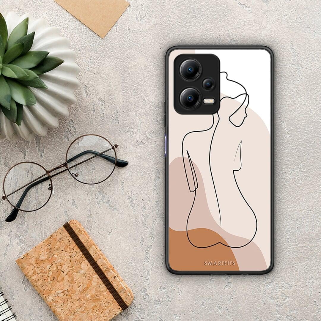 Θήκη Xiaomi Poco X5 5G Dual LineArt Woman από τη Smartfits με σχέδιο στο πίσω μέρος και μαύρο περίβλημα | Xiaomi Poco X5 5G Dual LineArt Woman Case with Colorful Back and Black Bezels