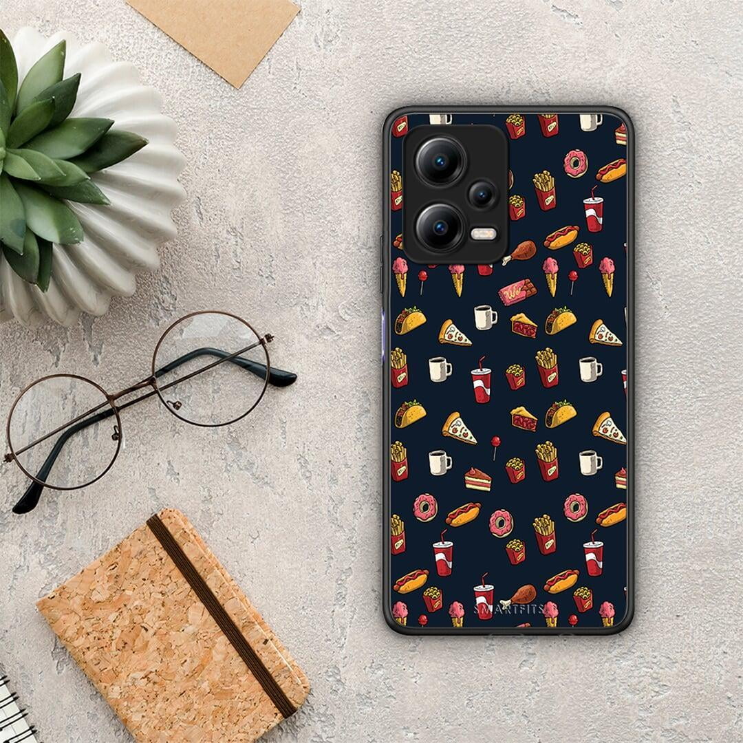 Θήκη Xiaomi Poco X5 5G Dual Random Hungry από τη Smartfits με σχέδιο στο πίσω μέρος και μαύρο περίβλημα | Xiaomi Poco X5 5G Dual Random Hungry Case with Colorful Back and Black Bezels