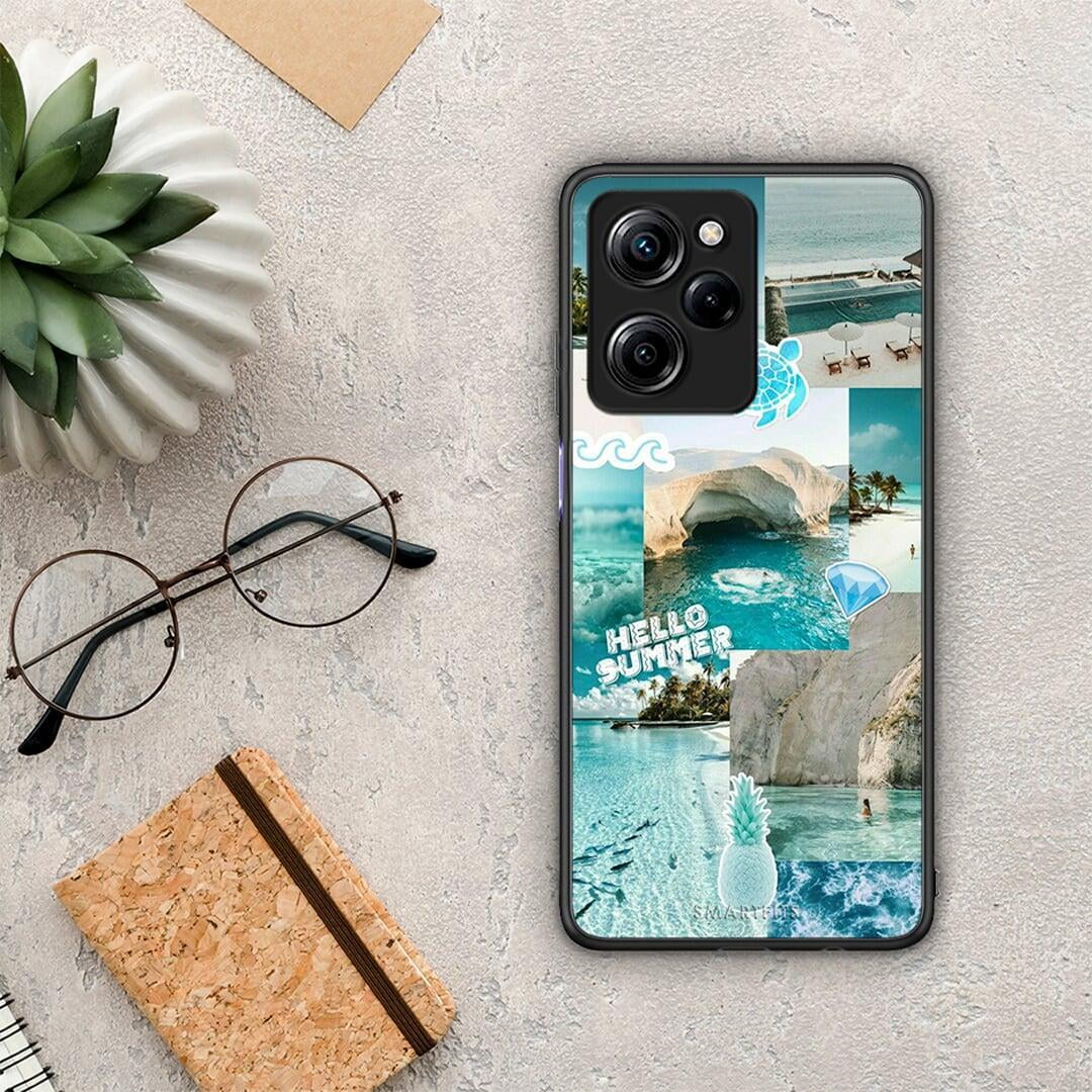 Θήκη Xiaomi Poco X5 Pro 5G Dual Aesthetic Summer από τη Smartfits με σχέδιο στο πίσω μέρος και μαύρο περίβλημα | Xiaomi Poco X5 Pro 5G Dual Aesthetic Summer Case with Colorful Back and Black Bezels