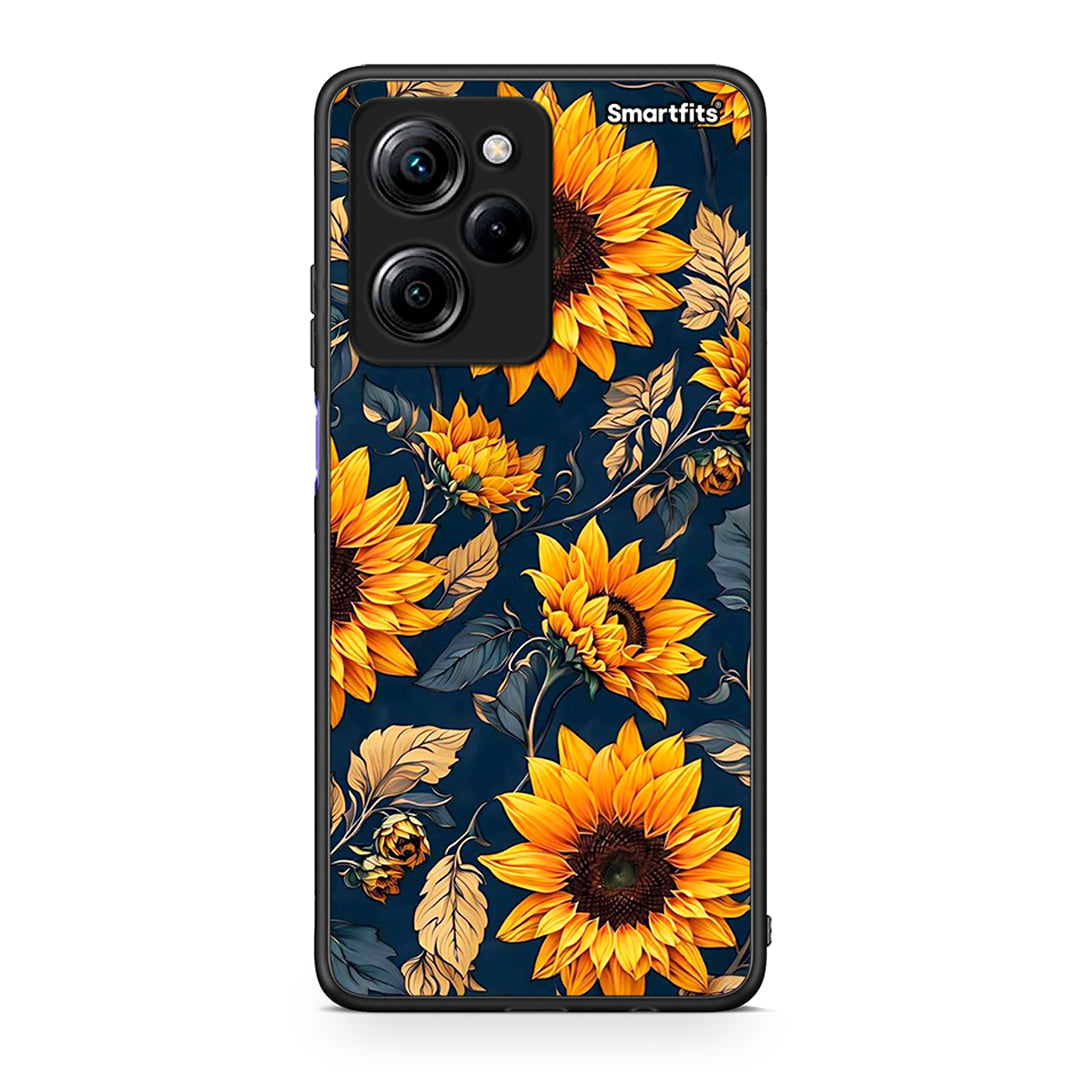 Θήκη Xiaomi Poco X5 Pro 5G Dual Autumn Sunflowers από τη Smartfits με σχέδιο στο πίσω μέρος και μαύρο περίβλημα | Xiaomi Poco X5 Pro 5G Dual Autumn Sunflowers Case with Colorful Back and Black Bezels