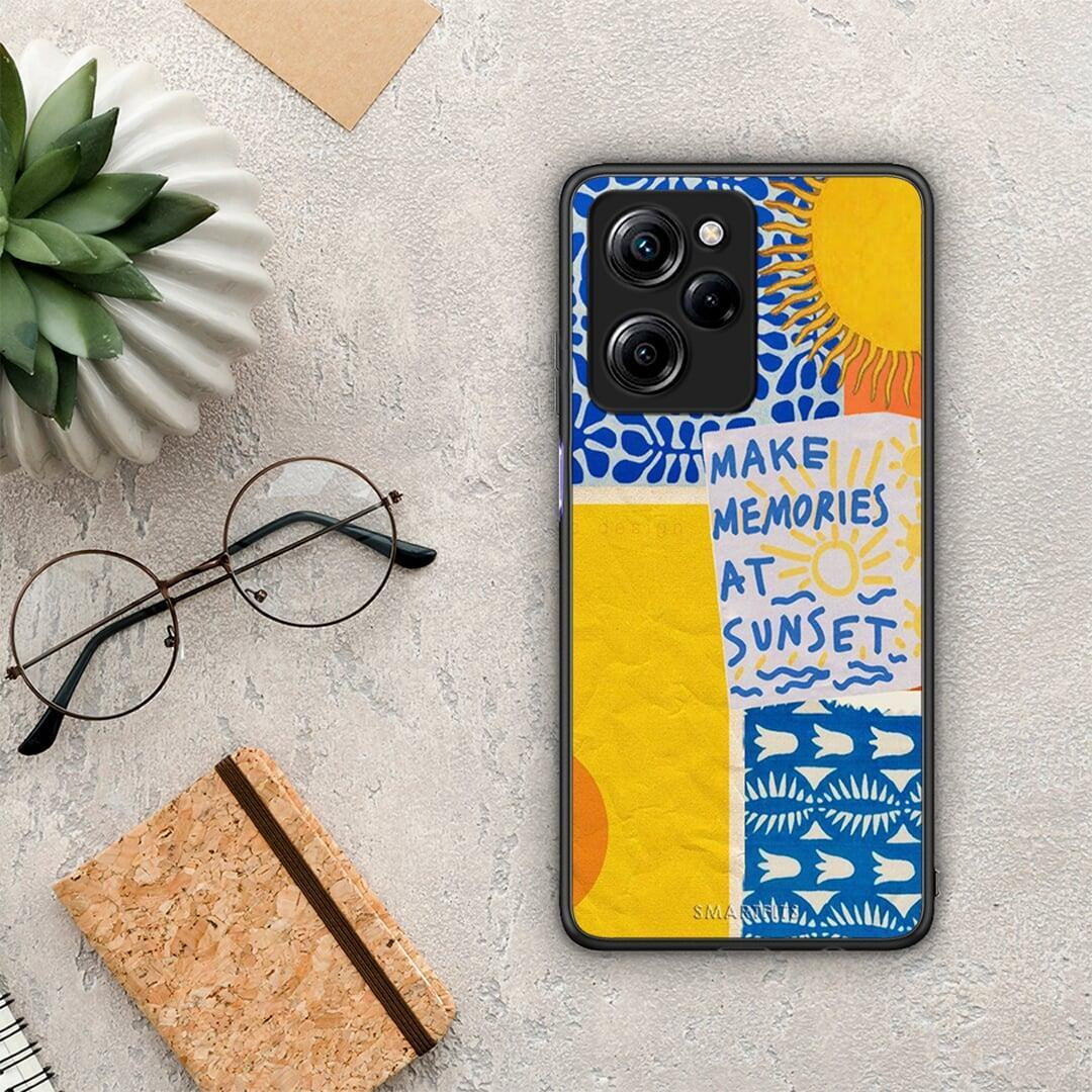 Θήκη Xiaomi Poco X5 Pro 5G Dual Sunset Memories από τη Smartfits με σχέδιο στο πίσω μέρος και μαύρο περίβλημα | Xiaomi Poco X5 Pro 5G Dual Sunset Memories Case with Colorful Back and Black Bezels