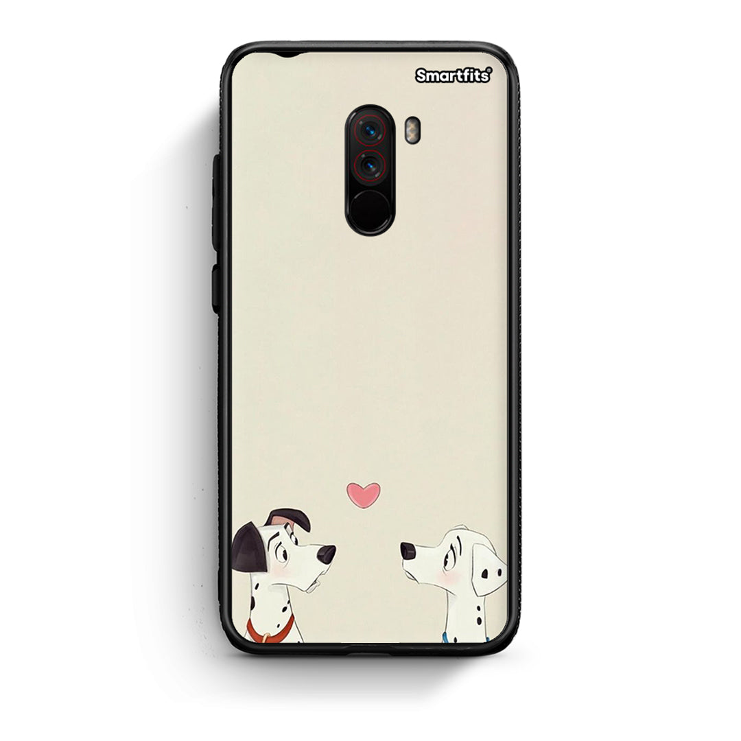 Xiaomi Pocophone F1 Dalmatians Love θήκη από τη Smartfits με σχέδιο στο πίσω μέρος και μαύρο περίβλημα | Smartphone case with colorful back and black bezels by Smartfits