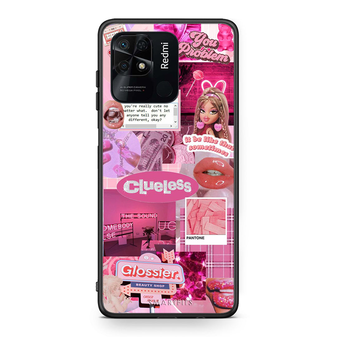 Xiaomi Redmi 10C Pink Love Θήκη Αγίου Βαλεντίνου από τη Smartfits με σχέδιο στο πίσω μέρος και μαύρο περίβλημα | Smartphone case with colorful back and black bezels by Smartfits