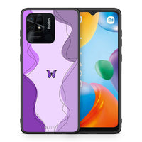 Thumbnail for Θήκη Αγίου Βαλεντίνου Xiaomi Redmi 10C Purple Mariposa από τη Smartfits με σχέδιο στο πίσω μέρος και μαύρο περίβλημα | Xiaomi Redmi 10C Purple Mariposa case with colorful back and black bezels