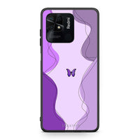 Thumbnail for Xiaomi Redmi 10C Purple Mariposa Θήκη Αγίου Βαλεντίνου από τη Smartfits με σχέδιο στο πίσω μέρος και μαύρο περίβλημα | Smartphone case with colorful back and black bezels by Smartfits