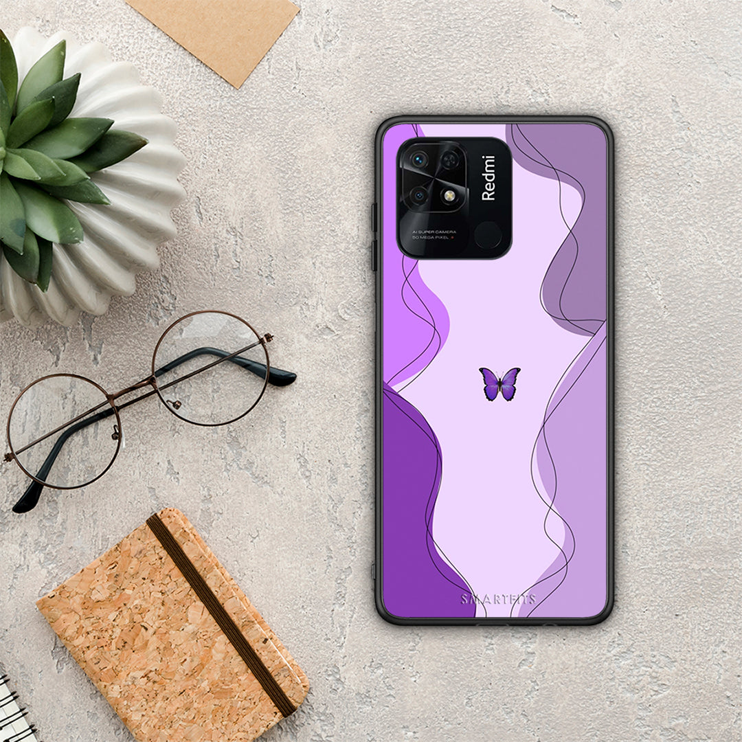 Purple Mariposa - Xiaomi Redmi 10C θήκη