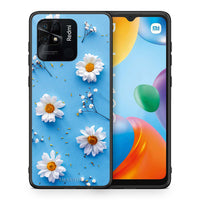 Thumbnail for Θήκη Xiaomi Redmi 10C Real Daisies από τη Smartfits με σχέδιο στο πίσω μέρος και μαύρο περίβλημα | Xiaomi Redmi 10C Real Daisies case with colorful back and black bezels
