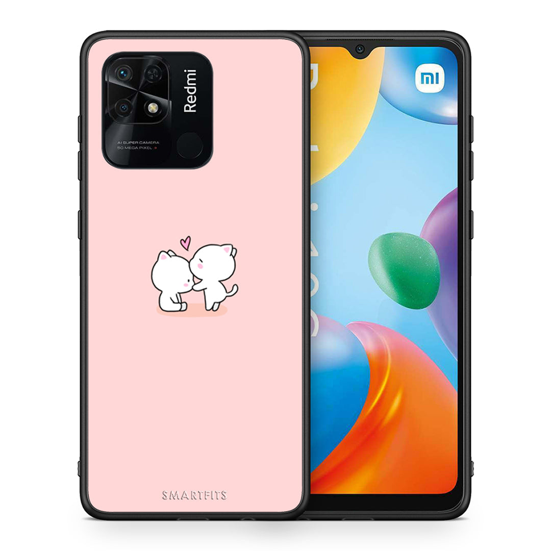 Θήκη Xiaomi Redmi 10C Love Valentine από τη Smartfits με σχέδιο στο πίσω μέρος και μαύρο περίβλημα | Xiaomi Redmi 10C Love Valentine case with colorful back and black bezels
