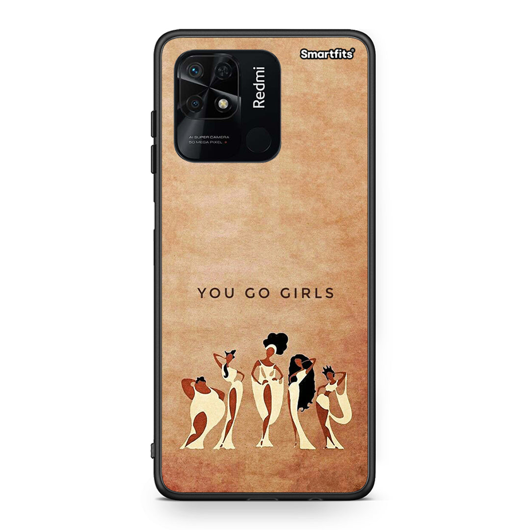Xiaomi Redmi 10C You Go Girl θήκη από τη Smartfits με σχέδιο στο πίσω μέρος και μαύρο περίβλημα | Smartphone case with colorful back and black bezels by Smartfits