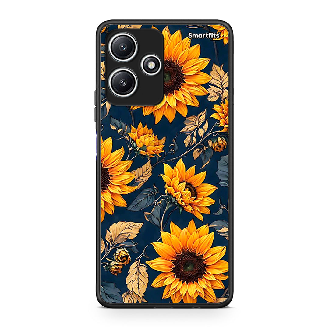 Xiaomi Redmi 12 5G Autumn Sunflowers Θήκη από τη Smartfits με σχέδιο στο πίσω μέρος και μαύρο περίβλημα | Smartphone case with colorful back and black bezels by Smartfits