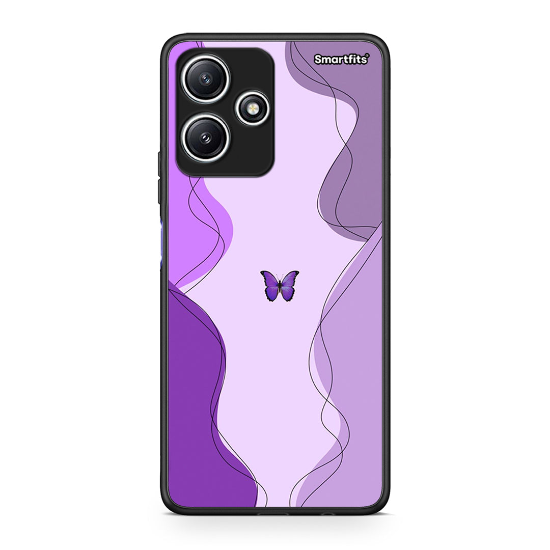 Xiaomi Redmi 12 5G Purple Mariposa Θήκη Αγίου Βαλεντίνου από τη Smartfits με σχέδιο στο πίσω μέρος και μαύρο περίβλημα | Smartphone case with colorful back and black bezels by Smartfits