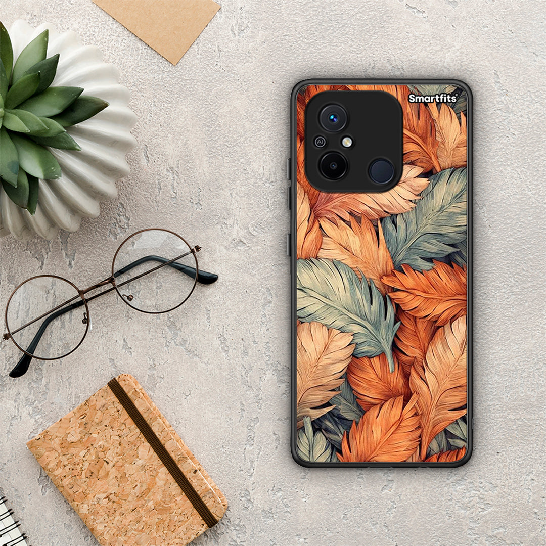Θήκη Xiaomi Redmi 12C Autumn Leaves από τη Smartfits με σχέδιο στο πίσω μέρος και μαύρο περίβλημα | Xiaomi Redmi 12C Autumn Leaves Case with Colorful Back and Black Bezels