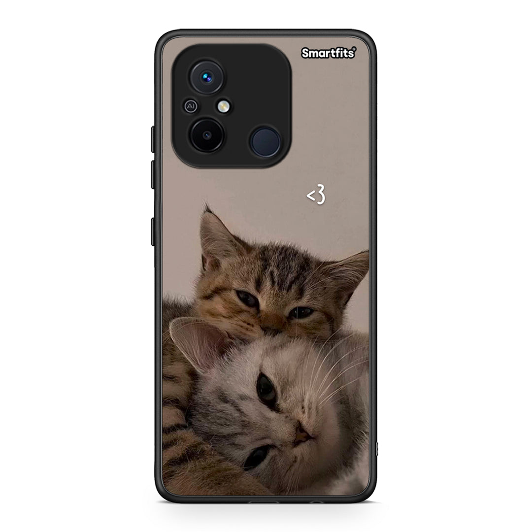 Θήκη Xiaomi Redmi 12C Cats In Love από τη Smartfits με σχέδιο στο πίσω μέρος και μαύρο περίβλημα | Xiaomi Redmi 12C Cats In Love Case with Colorful Back and Black Bezels